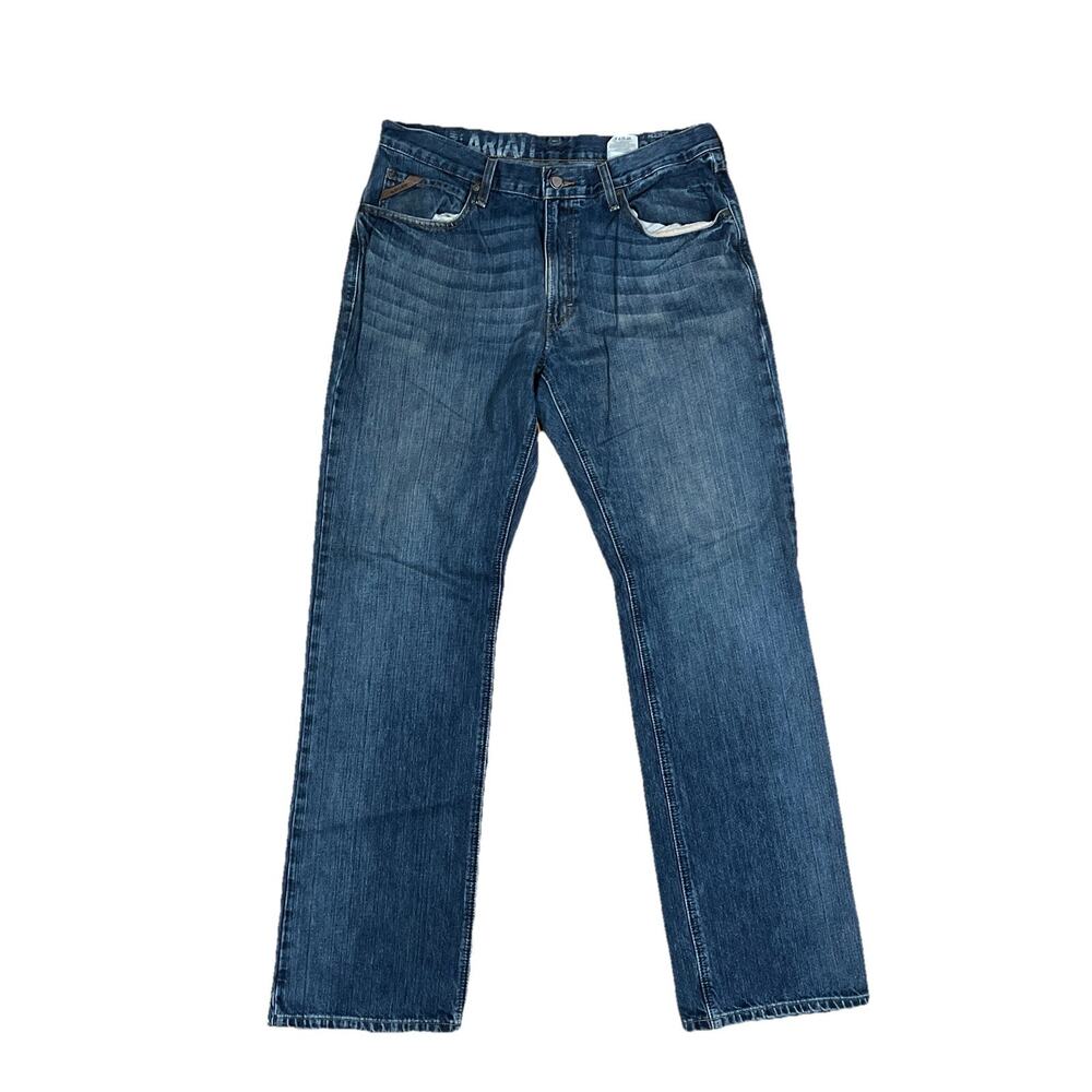Ariat Jeans Mens 35x34 Blue Bootcut Low Rise Medium Wash See Note 100% Cotton